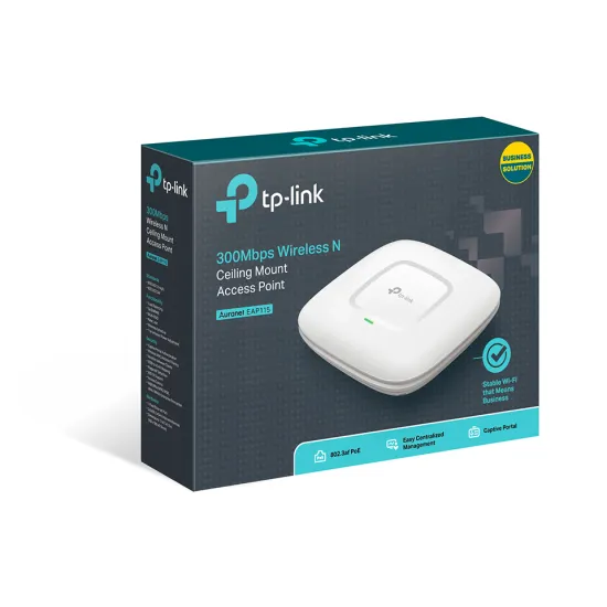 TP-LINK EAP115 Access point 300Mbps Wi-Fi N Ceiling Mount, 1x10/100Mbps LAN, 2xinterna antena 3dBi