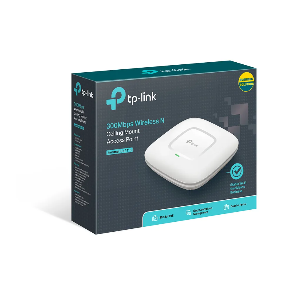 TP-LINK EAP115 Access point 300Mbps Wi-Fi N Ceiling Mount, 1x10/100Mbps LAN, 2xinterna antena 3dBi