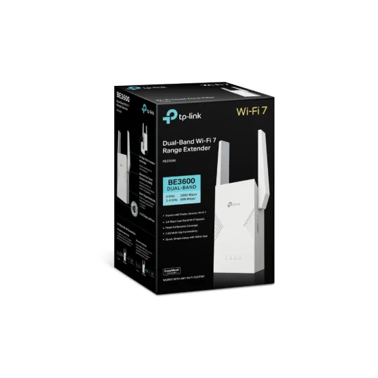 TP-LINK RE235BE BE3600 Dual-Band Wi-Fi 7 Range Extender, EasyMesh-Compatible, 1 2.5 Gbps LAN port
