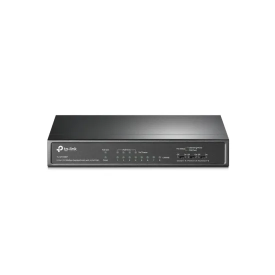 TP-LINK TL-SF1008P 8-Port 10/100Mbps Desktop Switch with 4-Port PoE+, 66 W