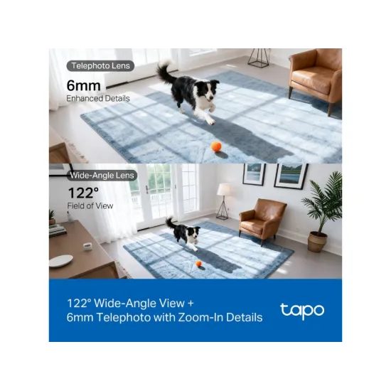 TP-LINK TAPO C245D 2K Dual Lens Pan/Tilt Security Camera, Smart Dual AI Detection
