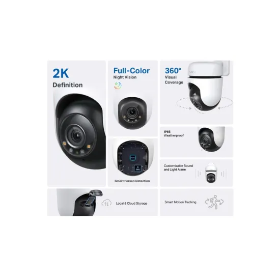 TP-LINK TAPO C510W Outdoor Pan/Tilt Security WiFi Camera 2K 2304 x 1296 px 360 Visual Coverage IP65