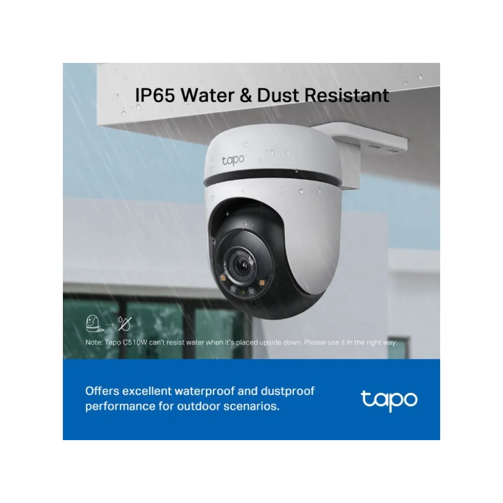 TP-LINK TAPO C510W Outdoor Pan/Tilt Security WiFi Camera 2K 2304 x 1296 px 360 Visual Coverage IP65