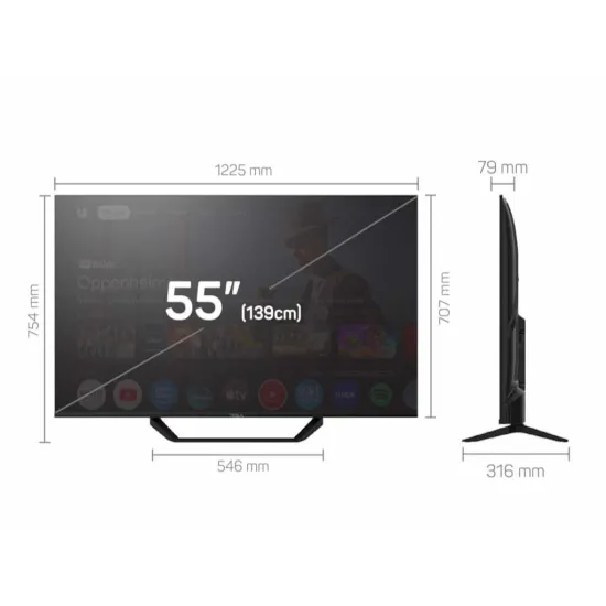 Tesla 65E655BUS LED TV 65 ultra HD, Google TV smart, DVB-T2/C/S2