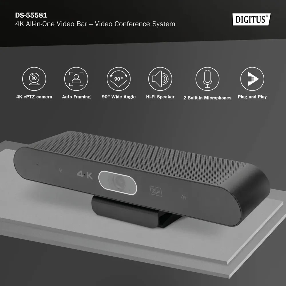 Digitus 4K All-In-One Video Bar Mini - Video conferencing system