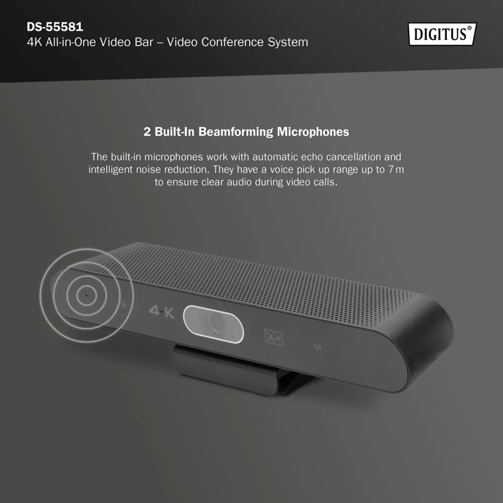 Digitus 4K All-In-One Video Bar Mini - Video conferencing system