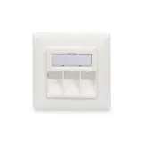 Digitus Wallplate for Keystone Modules, 3x RJ45 dust cover, 80/80 + central plate