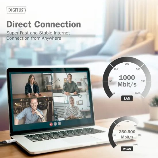 Digitus Kabl USB-A - RJ45 CAT6A S-FTP, 1Gbps, 2m