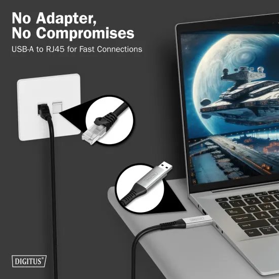 Digitus Kabl USB-A - RJ45 CAT6A S-FTP, 1Gbps, 2m