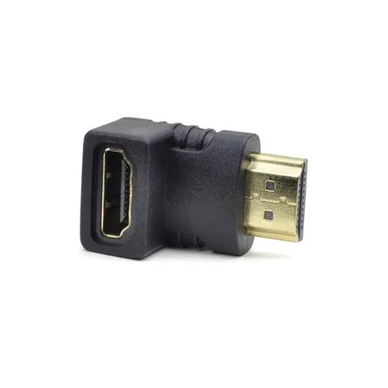 Adapter HDMI (M) - HDMI (F) crni ugaoni