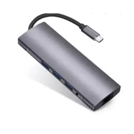 Adapter-konvertor TIP-C na HDMI + 4XUSB 3.0 + TIP C + SD/Micro + Audio+VGA + RJ45