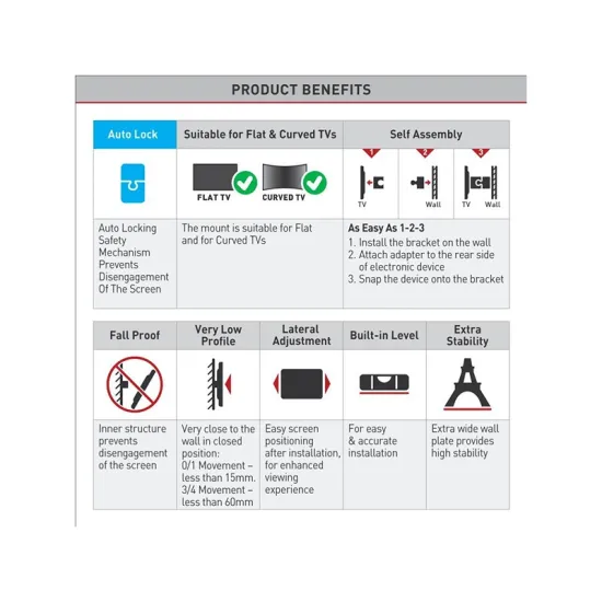 E302+.B LCD TV zidni nosač do 65 inča