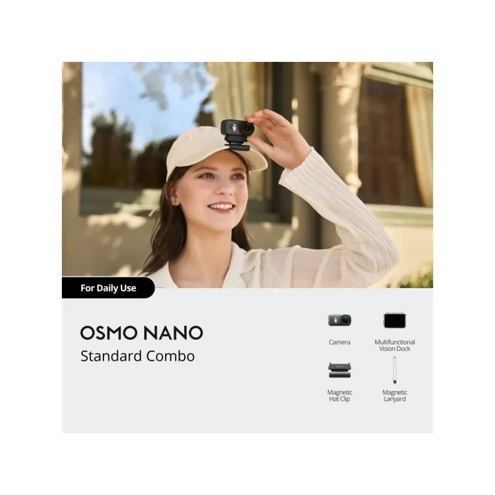DJI Osmo Nano Standard Combo 128GB, 4K/60fps, 200-Min Extended Battery Life, Ultra-wide FOV