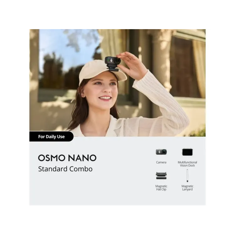 DJI Osmo Nano Standard Combo 128GB, 4K/60fps, 200-Min Extended Battery Life, Ultra-wide FOV