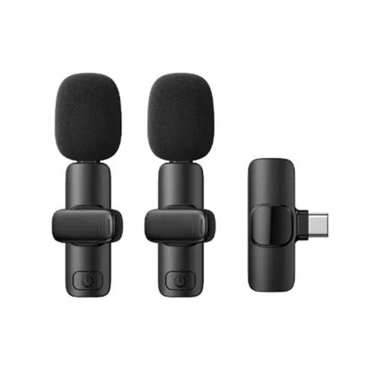 K10 Bežični mikrofon 2u1 USB Tip-C crni