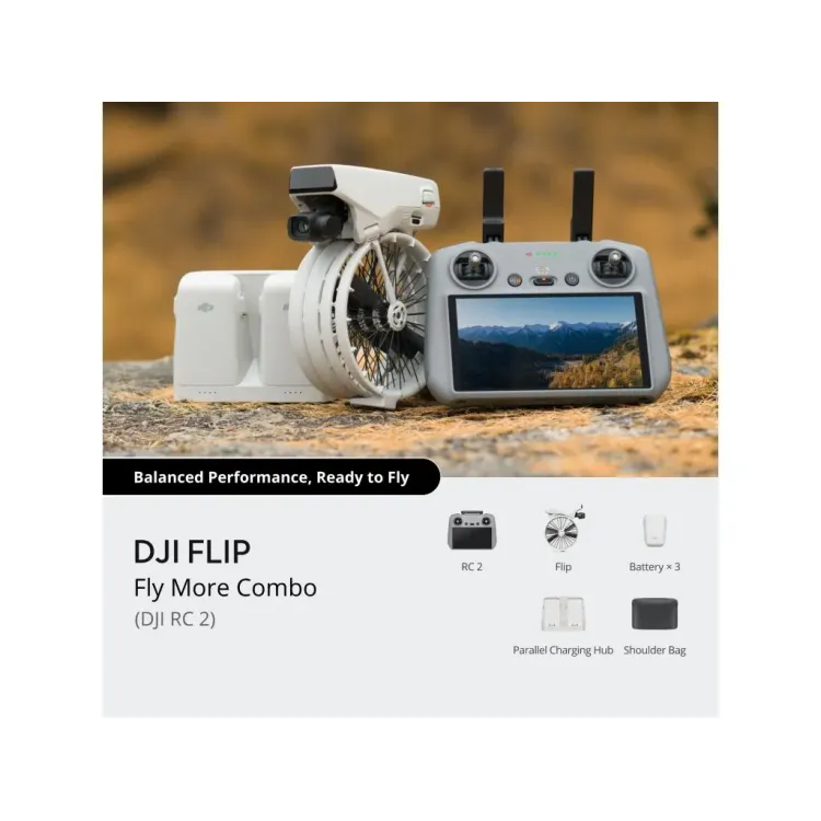 DJI FLIP Fly More Combo (DJI RC 2),4K/60 HDR, 48MP Photo, 31-Min Flight Time, Vertical View, 249g,C0