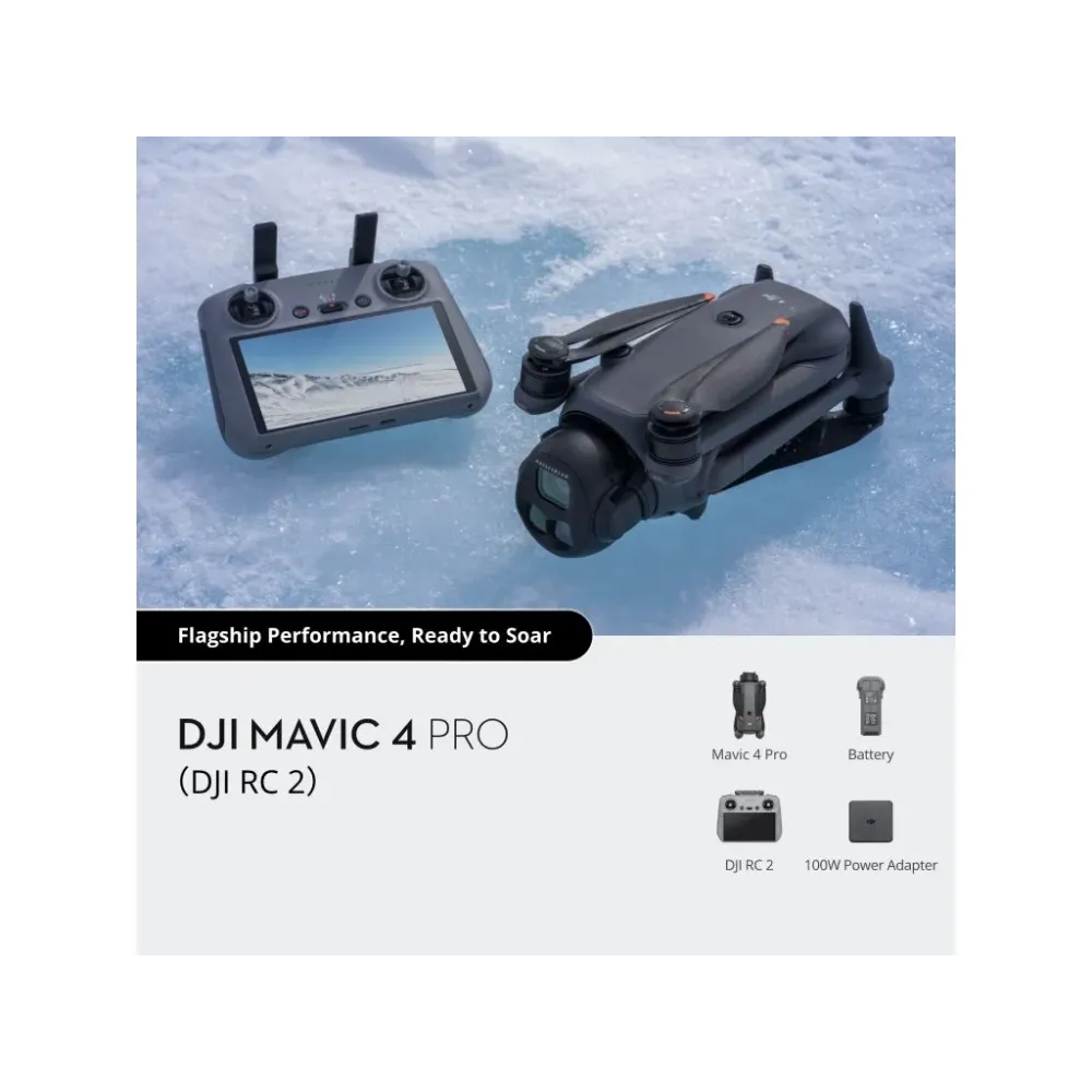 DJI Mavic 4 Pro + DJI RC 2, 100MP Hasselblad Camera, 6K/60fps HDR Video, 51-Min Flight time