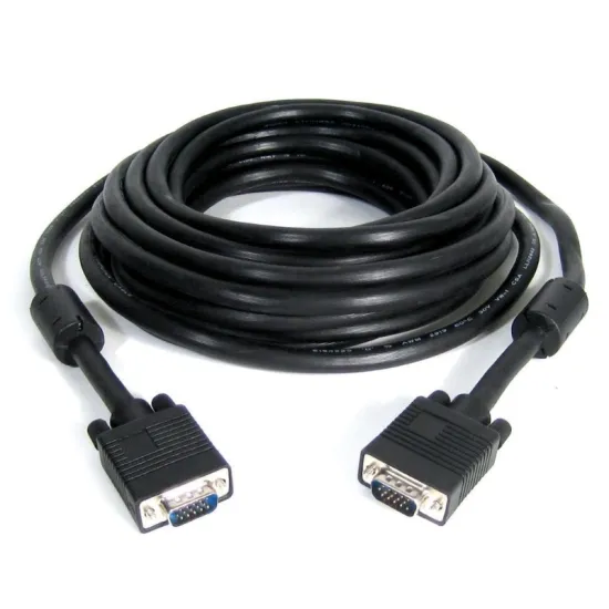 Kabl VGA D-sub M/M 15m HQ feritno jezgro crni