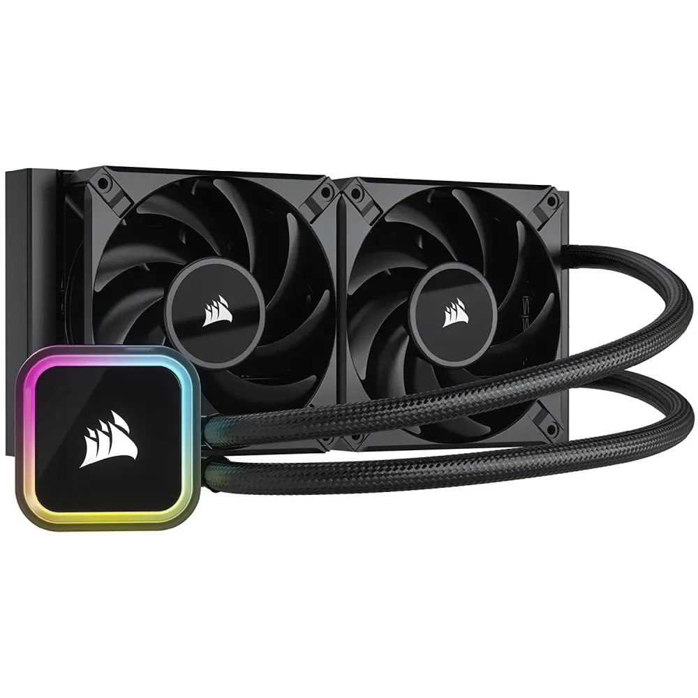 CORSAIR iCUE H100i RGB ELITE Liquid CPU Cooler, AF ELITE Series PWM fans, 240mm, 16 RGB LEDs