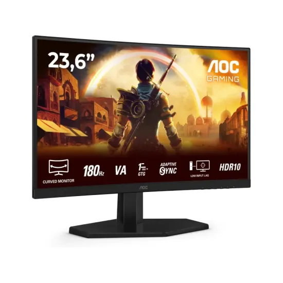 AOC Curved Gaming Monitor C24G42E, 23.8 , Full HD 1920x1080, 180Hz, 1 ms, 3000:1, HDMI*2/DP, 2W x 2