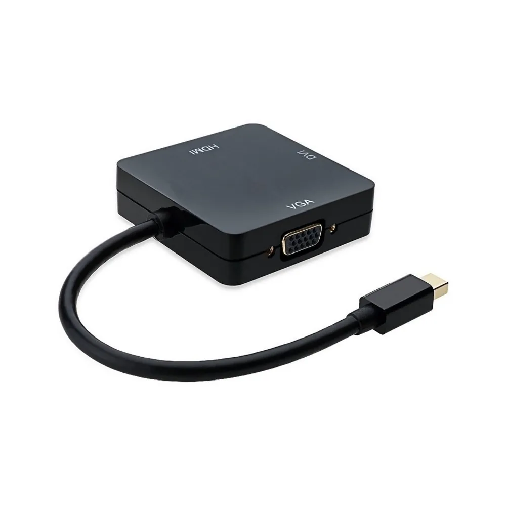 Mini DisplayPort - HDMI + DVI-I Dual Link + VGA D-Sub crni