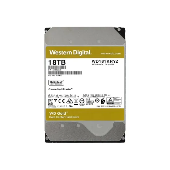 WD GOLD Enterprise HDD 18TB 3.5 , 7200 RPM, 512MB Cache, up to 269MB/s transfer rate