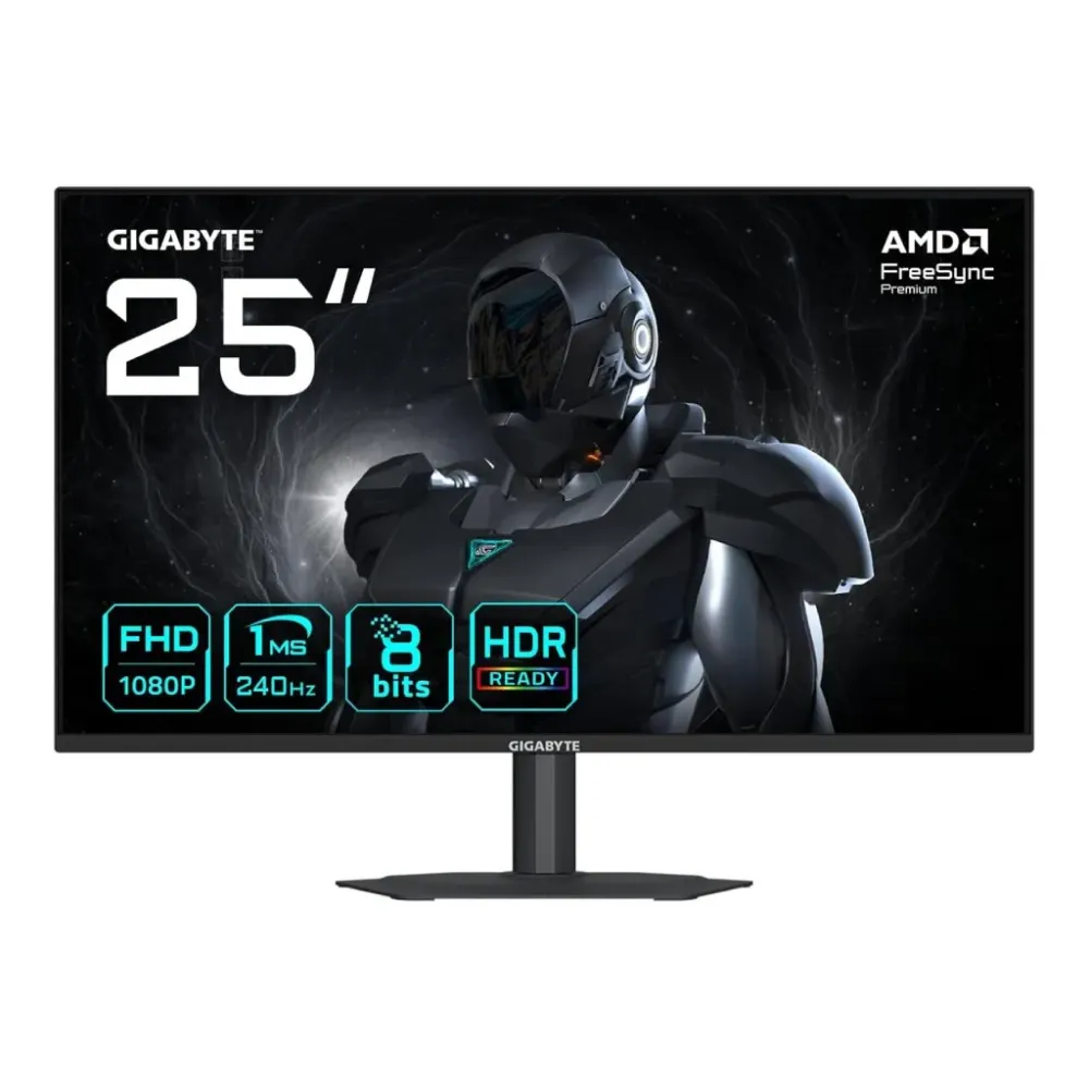 GIGABYTE G25F2A IPS Gaming Monitor 24.5 , FHD 1920x1080, 240 Hz, 1ms,HDMI*2/DP, 2W*2, HAS/PIVOT/TILT