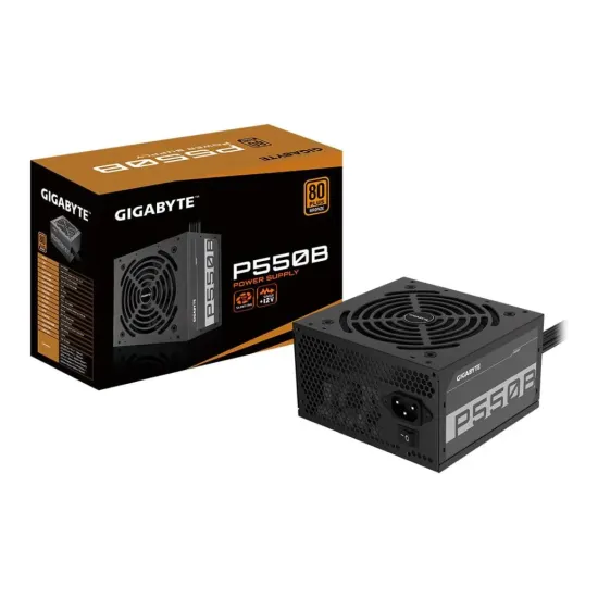 GIGABYTE GP-P550B 550W Power Supply, 80 PLUS Bronze certified, 120mm Silent (HYB) Fan