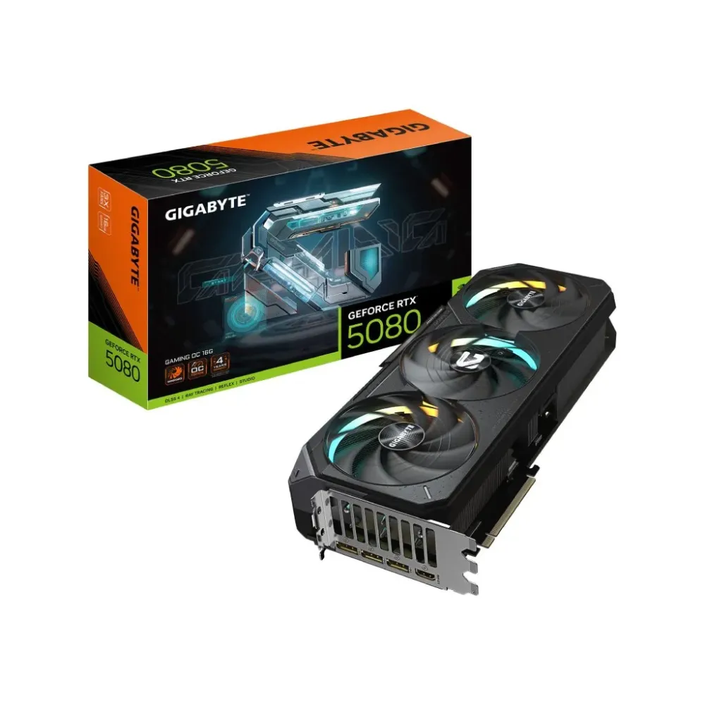 GIGABYTE VGA GeForce RTX 5080 GAMING 16GB GDDR7 OC Edition, 256-bit, DP*3(2.1b)/HDMI*1(2.1b)