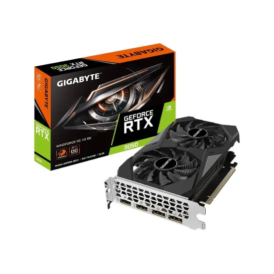 GIGABYTE VGA NVIDIA GeForce RTX 3050 WINDFORCE OC V2 6GB GDDR6, 96bit, DP*2(1.4a)/HDMI*2(2.1)