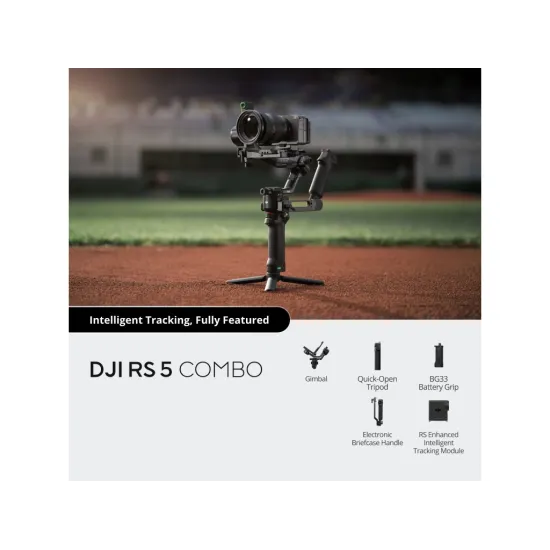 DJI RS 5 Combo, Lightweight Commercial Stabilizer, Compact Body With up to 3kg Payload