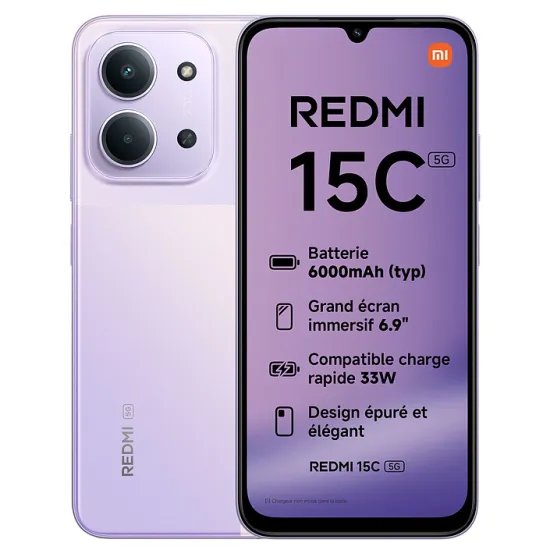 XIAOMI Redmi 15C 5G 4GB/128GB, ljubicasta