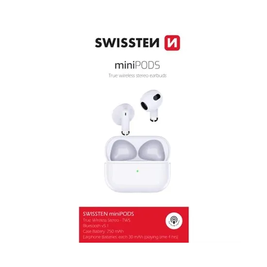 Swissten Slušalice Bluetooth TWS Minipods Bijele
