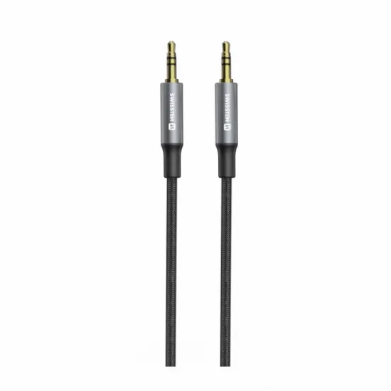 Swissten Audio kabl Textile Jack (male) / Jack (male) 1,5 M Black