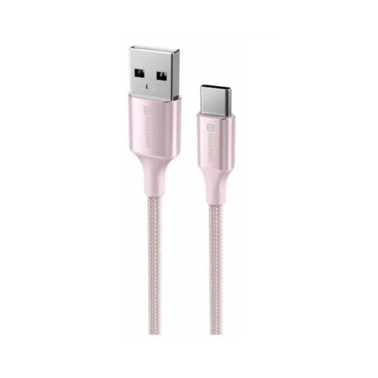 Swissten Data cable textile II USB / USB-C 1.5m Pink