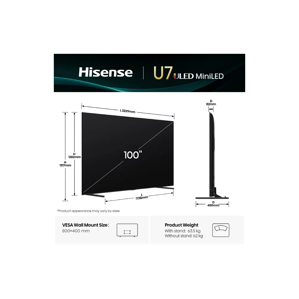 100 inča 100U7Q Mini-LED 4K UHD Smart TV