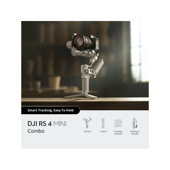 DJI RS 4 Mini Combo Gimbal - Compact & Lightweight, RS Intelligent Tracking Module, Briefcase Handle