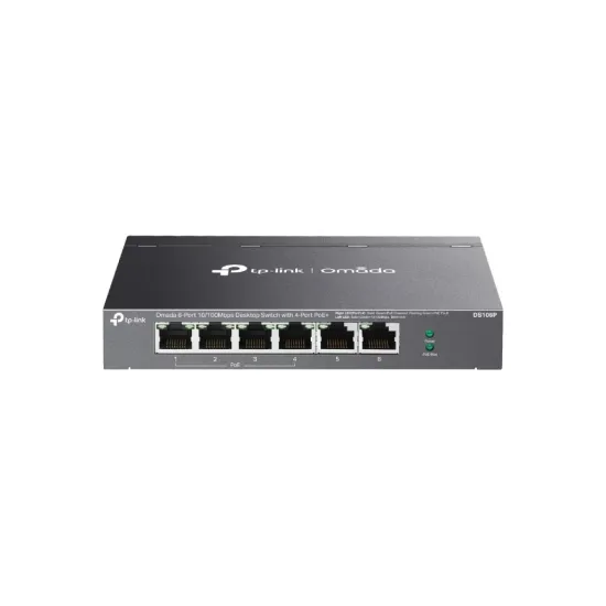 TP-LINK DS106P Omada 6-Port 10/100Mbps Unmanaged Desktop Switch with 4-Port PoE+, 67 W