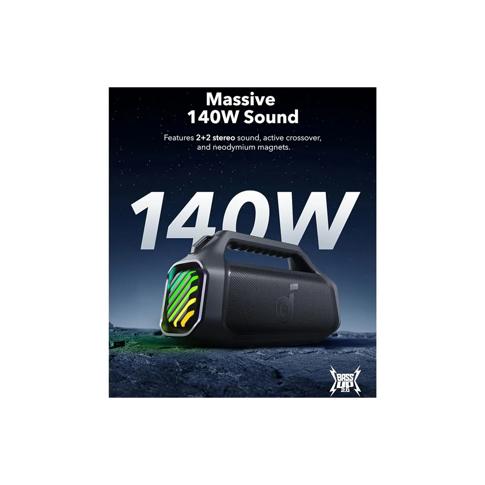 Soundcore Boom 2 Plus 140W 2.2 prenosivi bluetooth IPX7 zvučnik crni