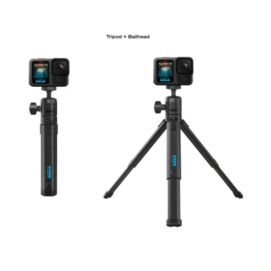 GoPro Tripod + Ball Head - Collapsible Aluminum Design, 1/4-20 Ball Head Versatility