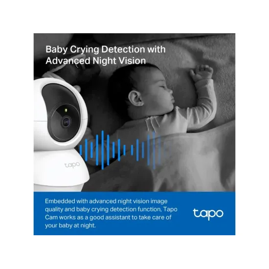 TP-LINK TAPO C210P2 Indoor 2K Pan/Tilt/Zoom Security Camera Set with Advanced Night Vision