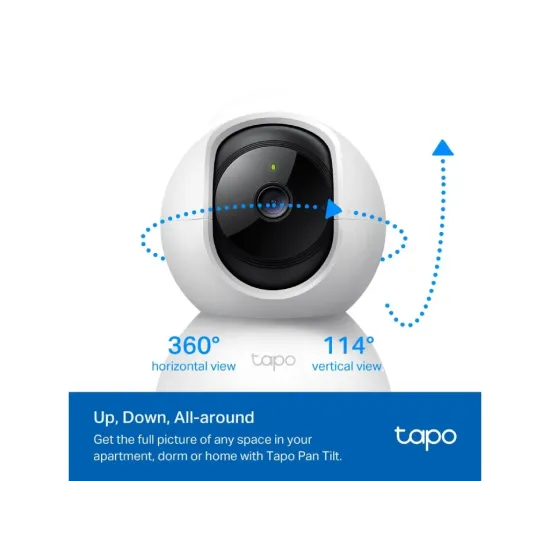 TP-LINK TAPO C210P2 Indoor 2K Pan/Tilt/Zoom Security Camera Set with Advanced Night Vision