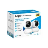 TP-LINK TAPO C210P2 Indoor 2K Pan/Tilt/Zoom Security Camera Set with Advanced Night Vision