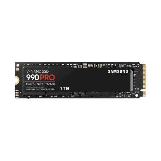 SAMSUNG M.2 SSD 1TB 990 PRO, PCI-E 4.0 NVMe 2.0, Read Up to 7450 MB/s, Write Up to 6900 MB/s