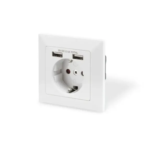 Tessan Zidna uticnica TS-331 3 uticnice 2 USB porta