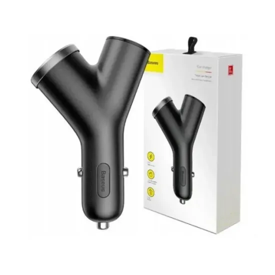 Baseus Auto punjac Y tipa s dvostrukim USB prikljuckom i upaljacem za cigarete