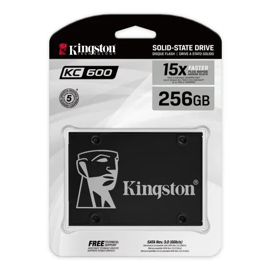 KINGSTON KC600 SSD 256GB, SATA III, 2.5 , 3D TLC NAND, XTS-AES 256-bit encryption, R/W: 550/500MB/s