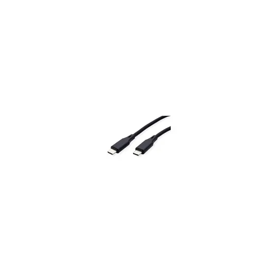 ROLINE USB 2.0 kabl, C–C, M/M, 60W, silicone, black, 1 m