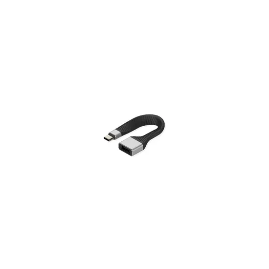 ROLINE USB 3.2 Gen 2 Silicone Cable, Type C - A, M/F, black, 11 cm