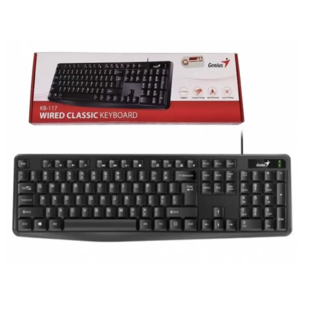 GENIUS Zicana tastatura KB-117 US USB, crna